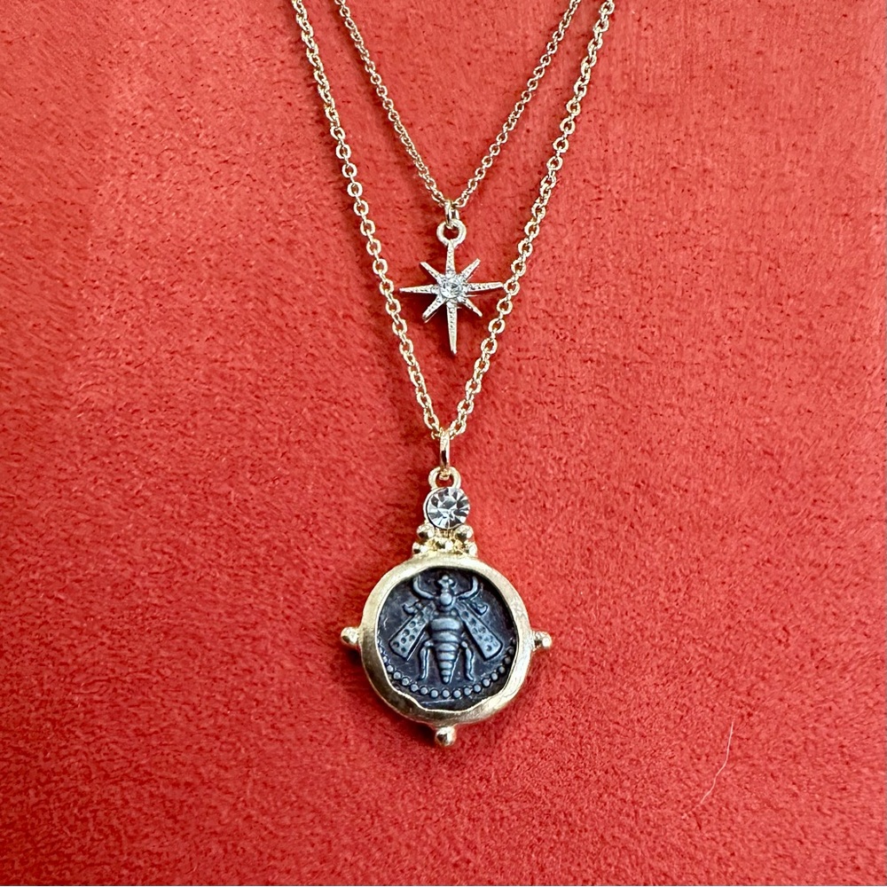 Double Chain & Charms Necklace - Picture 5 of 6